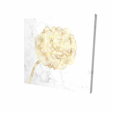 BEGIN HOME DECOR 12 x 12 in. Golden Peony-Print on Canvas 2080-1212-FL300-1